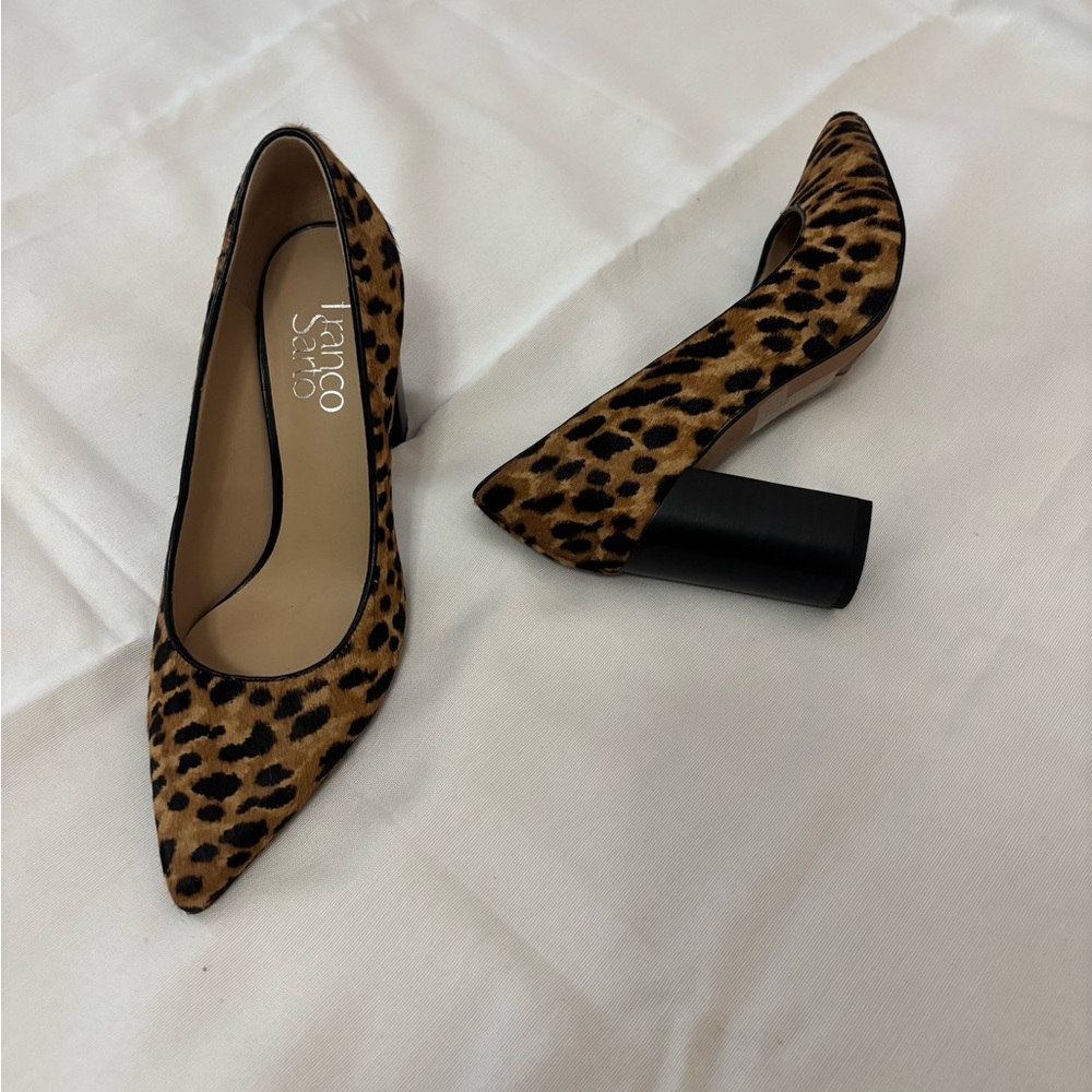 Franco Sarto Leopard  block heel Pumps